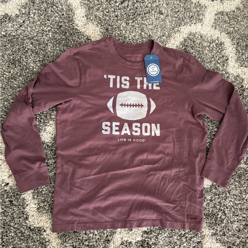 Life Is Good Burgundy Long Sleeve Tee